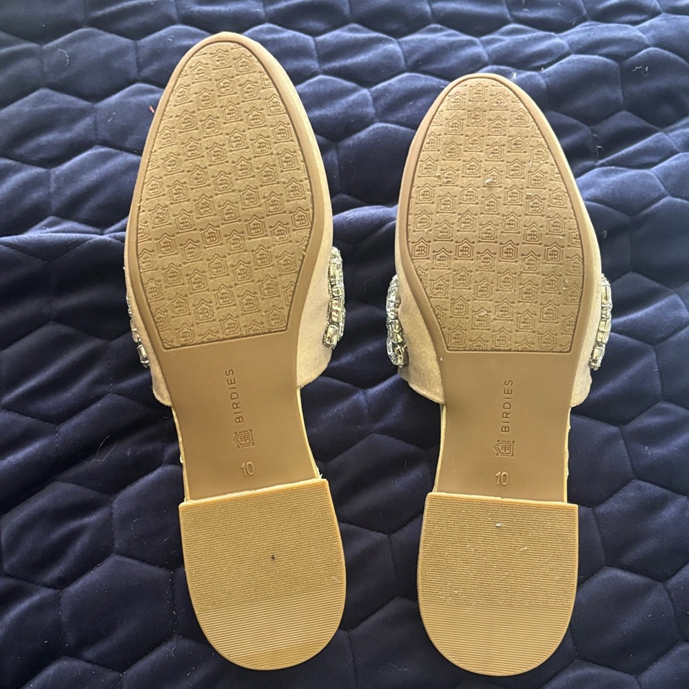 Birdies Women's Beige Embellished Mules - Picture 4 of 6